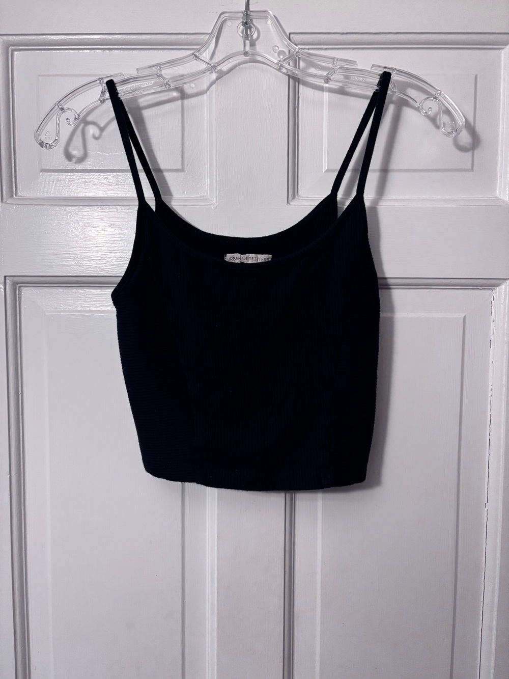 Black Urban Outfitters ribbed cropped tank top